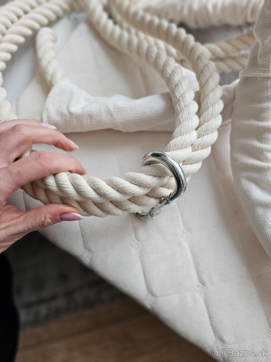 Drevená hojdačka krémová NOVÁ - 5