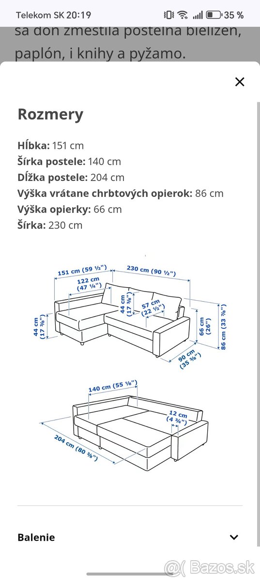 Rozkladací gauč IKEA - 5