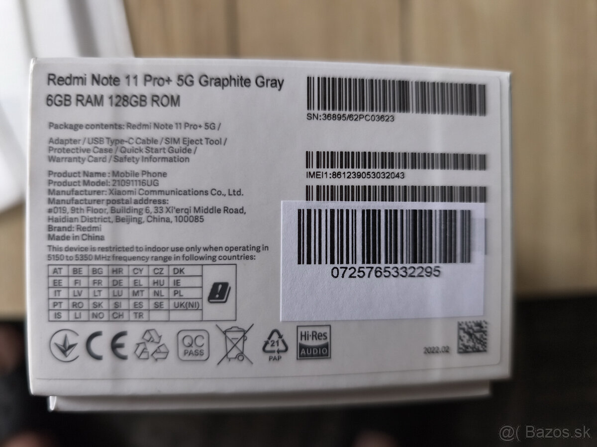 Xiaomi redmi 11 Pro+5G - 5