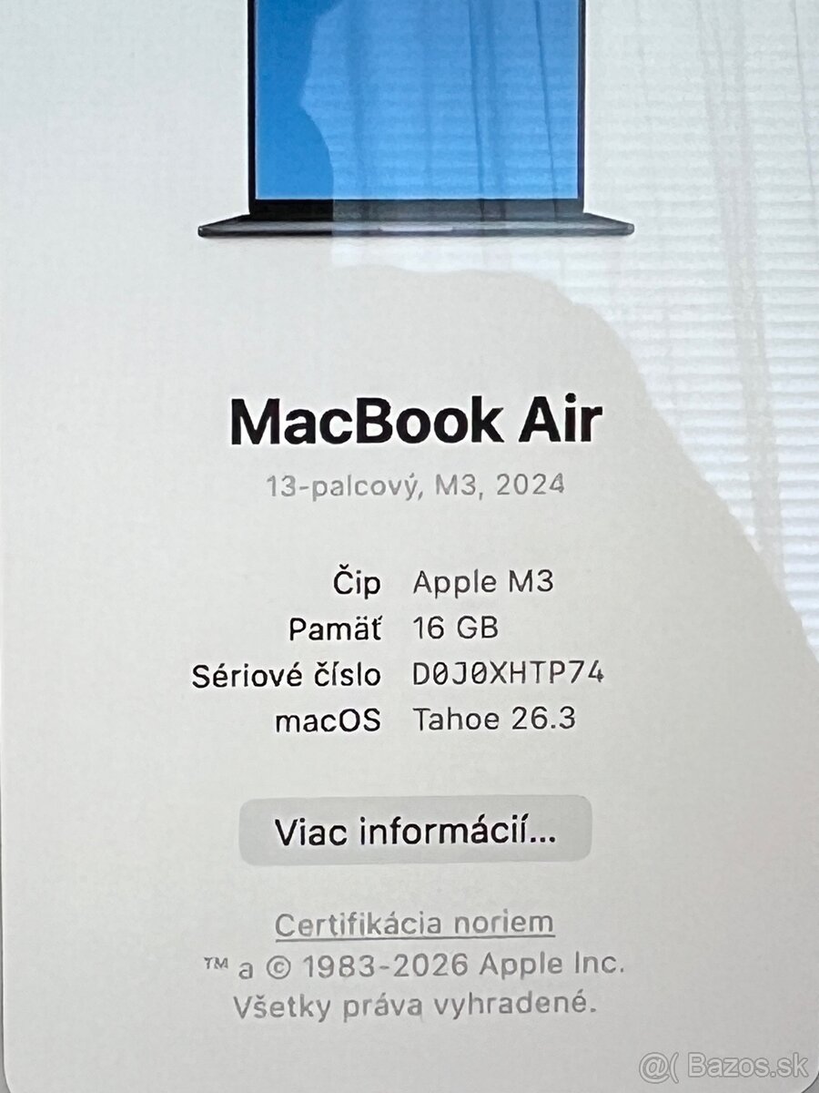 MacBook Air M3 16/256 GB v záruke - 5