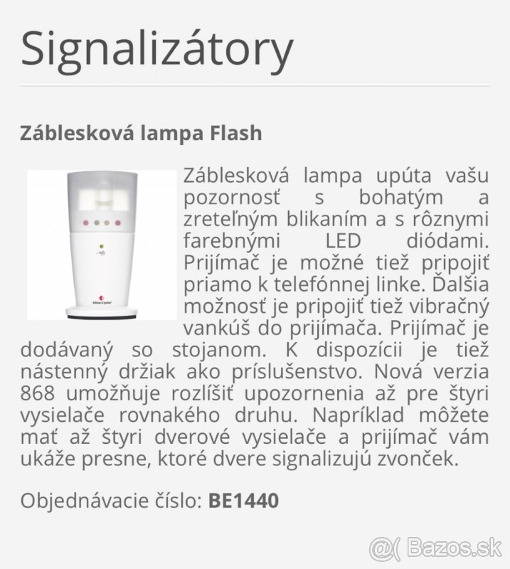 Signalizácia bellman visit 868 - 5