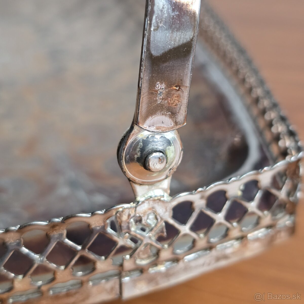 Gravírovaný postriebrený podnos - 5