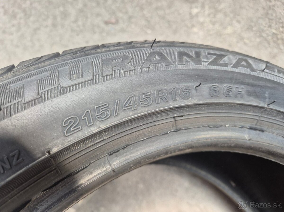 215/45 r16 letné 4 ks BRIDGESTONE - nejazdené - 5