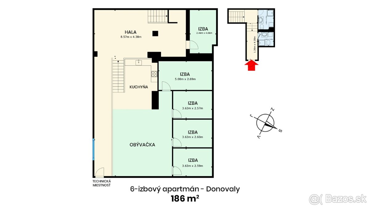 Donovaly – 6-izbový apartmán, 186 m² a 3 podlažia - 5