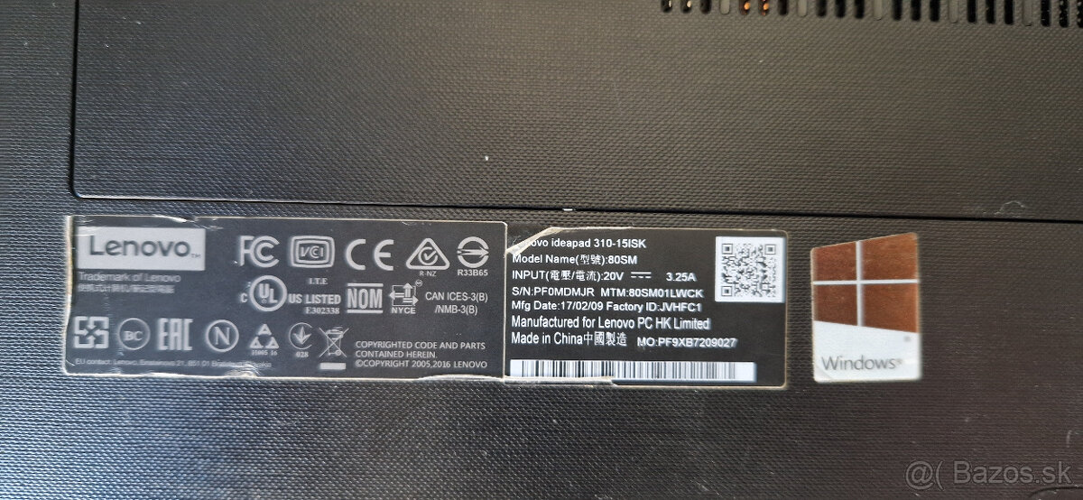 Lenovo IdeaPad 310-15ISK I3-6006U 512GB SSD - 5