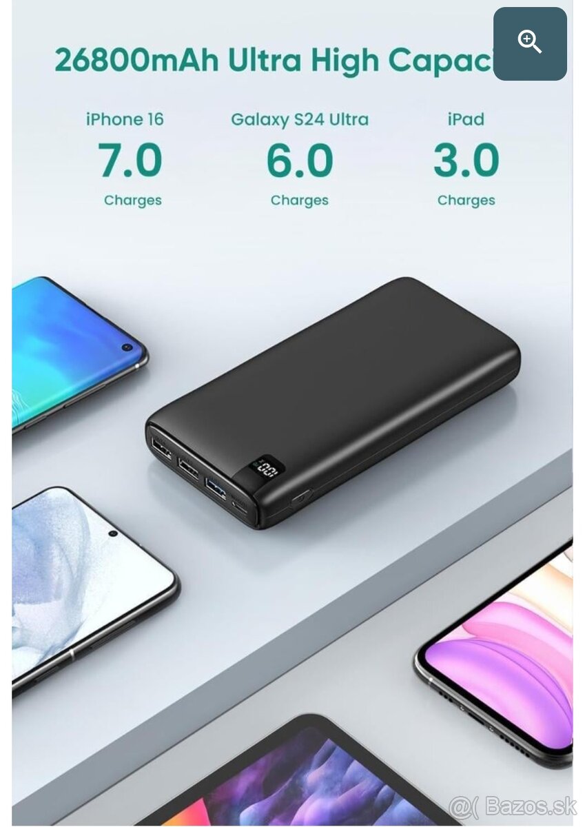 NOVÁ Powerbanka 26800mAh s vysokou kapacitou 22,5W - 5