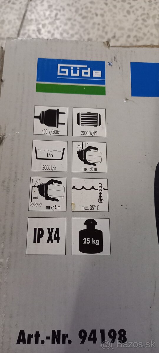 Čerpadlo k vodarnicke,čerpadlo Gude 230V - 5
