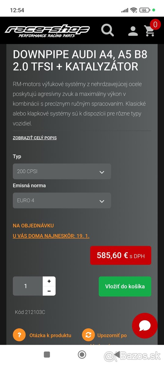 Športový katalyzátor Audi A4 , A5 B8 - 5