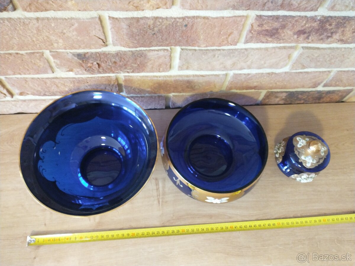borské sklo,misa, váza, svietnik, popolník,flakón,napoleonky - 5