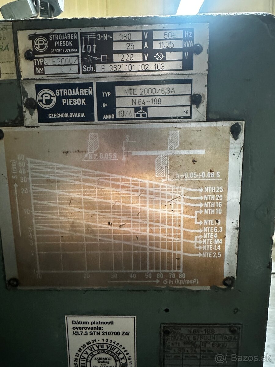 Tabuľové nožnice NTE 2000/6,3 - 5