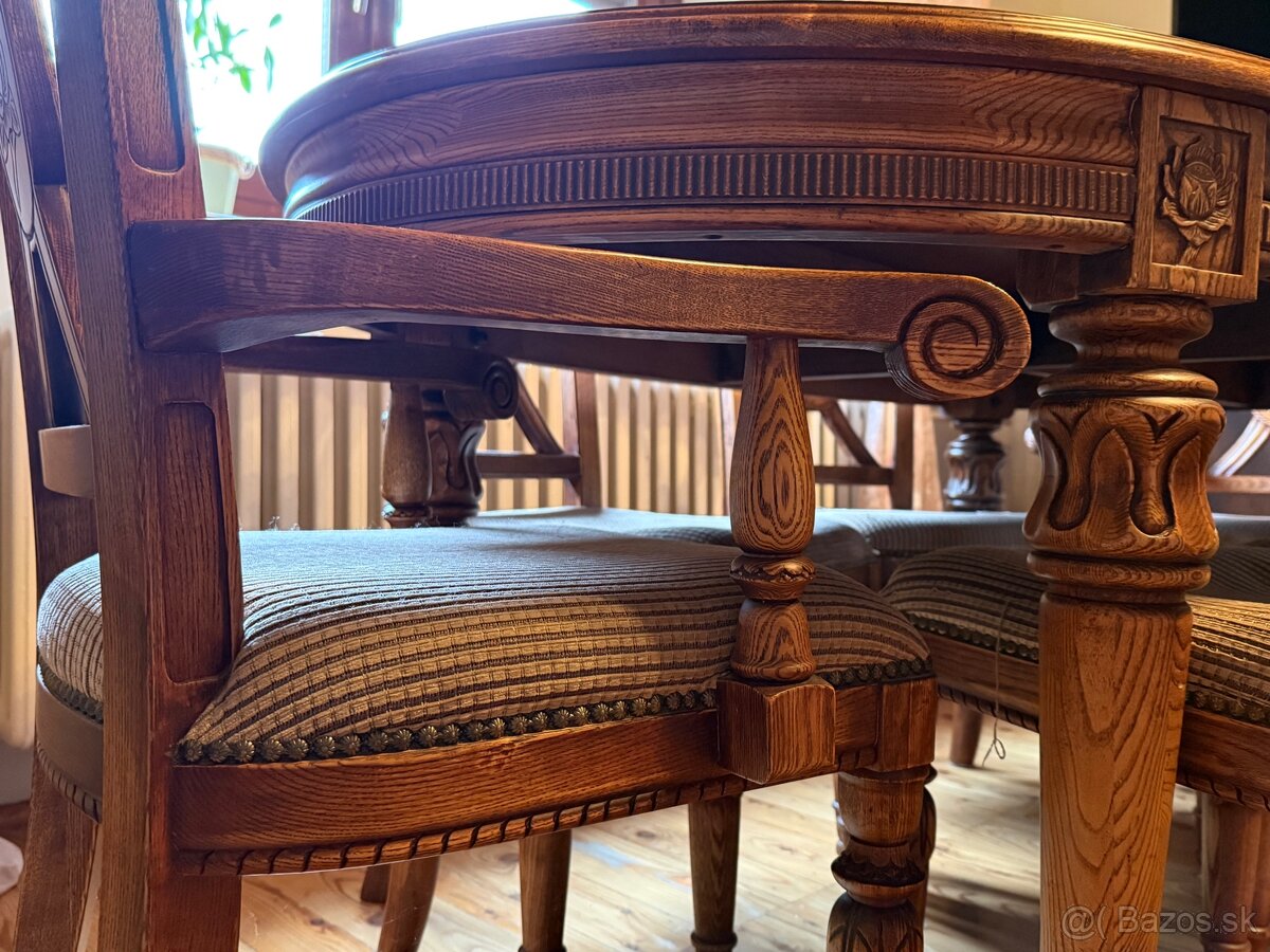 Predám jedálenský set – masívny malajský dub - 5