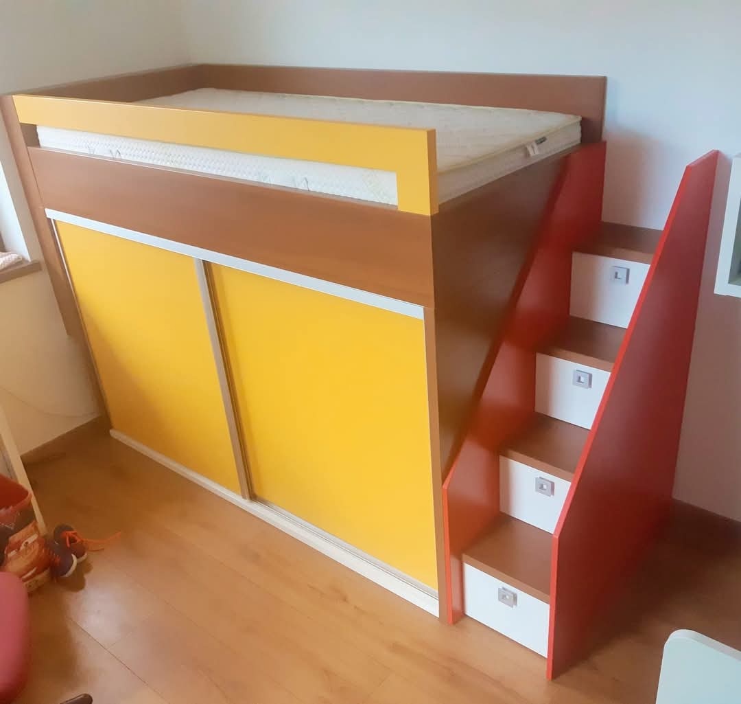 Vyvýšená posteľ so skriňou - 5