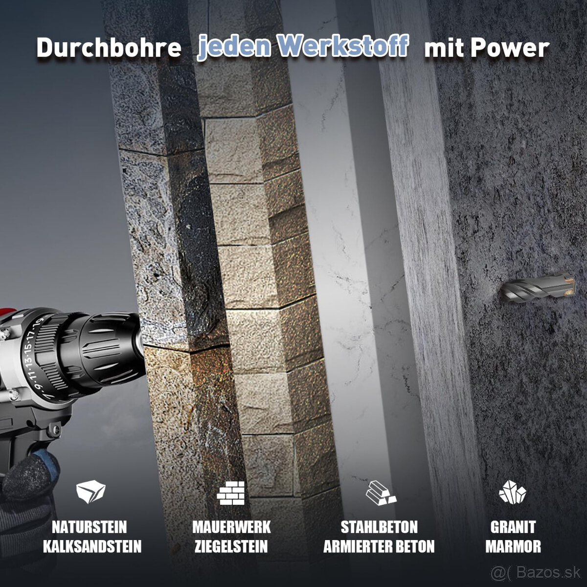 Vrták SDS Max 25 x 600 mm, vrták do betónu - 5