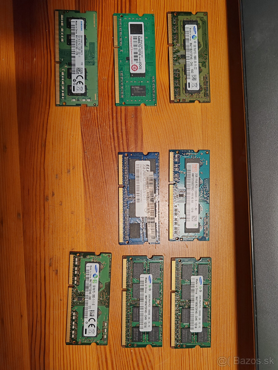 Predám pamäte do notebooku SODIMM DDR4, DDR3, DDR2 - 5
