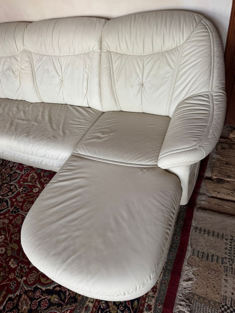 Světlá kožená sedačka do Účka, 4979 - 5