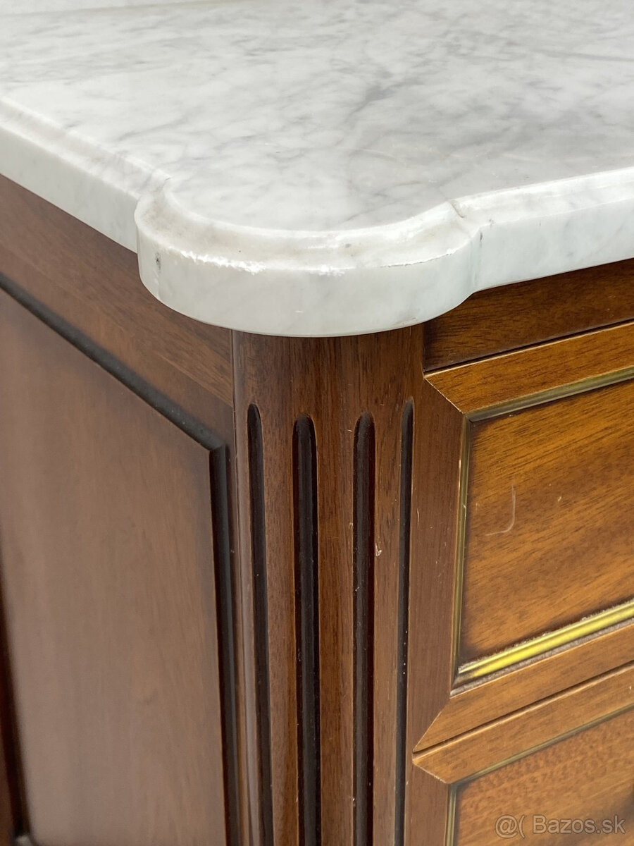 Masívna šuplíková komoda s mramorom - 5