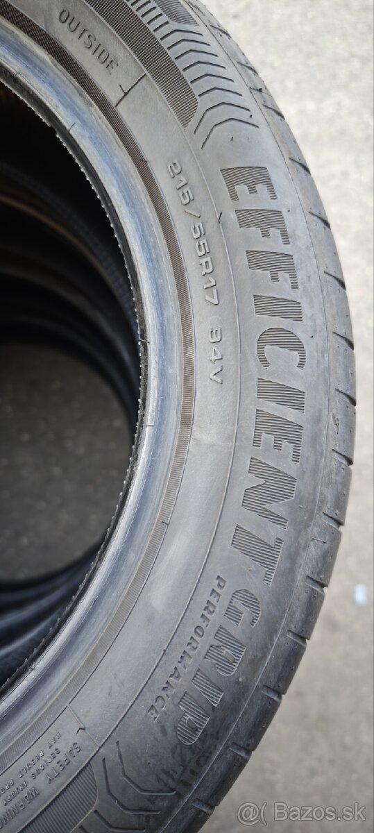 Predám sadu letných pneu 215/55R17 - 5