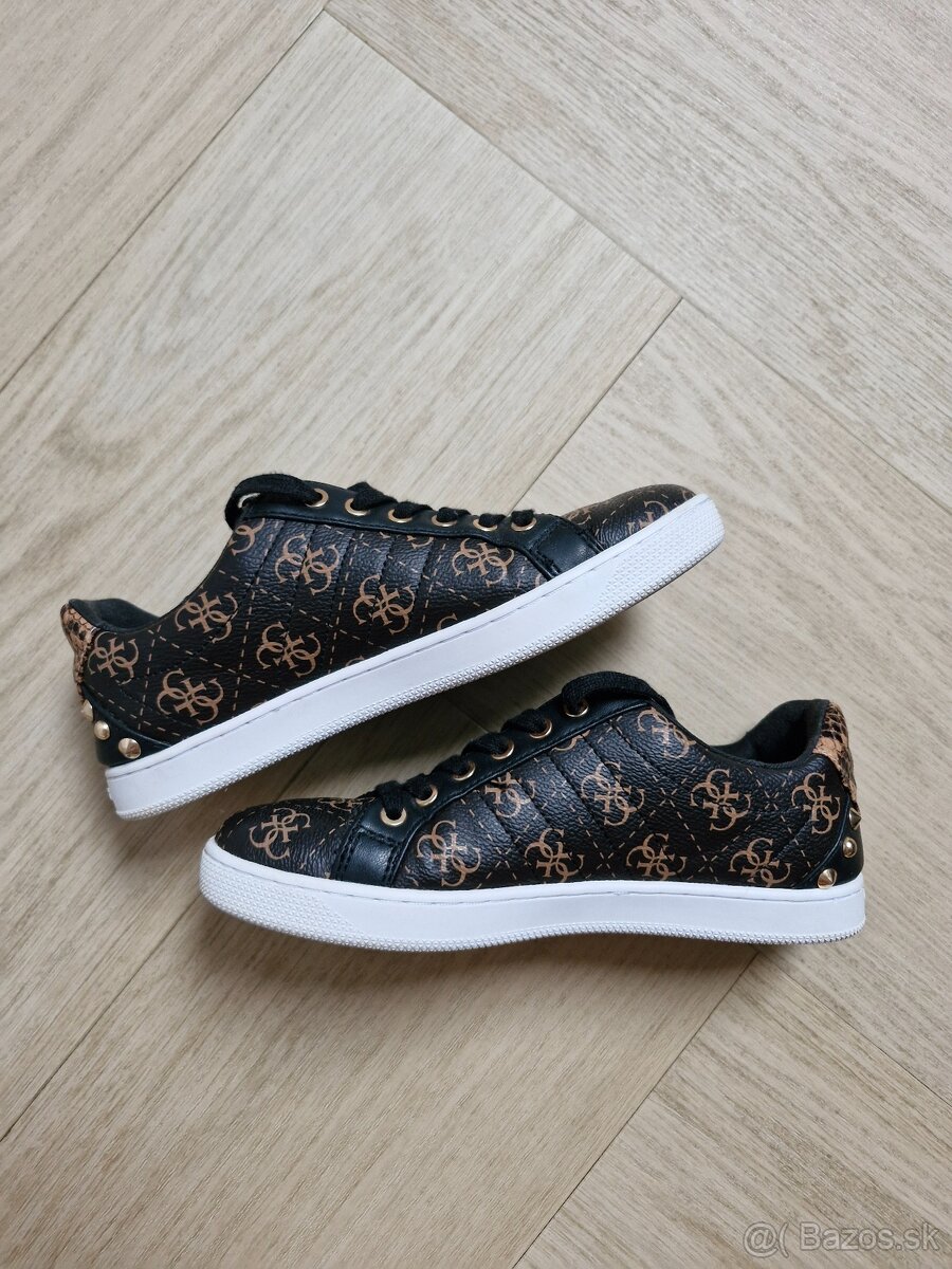 Guess cierne hnede bezove zlate monogram tenisky 36 a 38 - 5