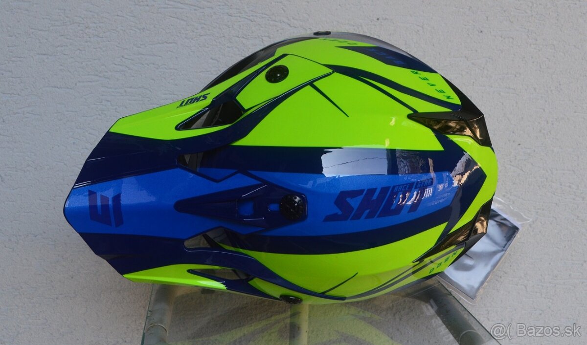 SHOT prilba okuliare modrá perleť žltá fluo - 5