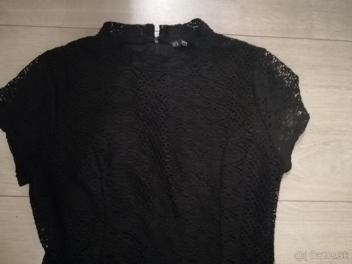 Dámske čierne čipkové šaty zn. Zara - 5
