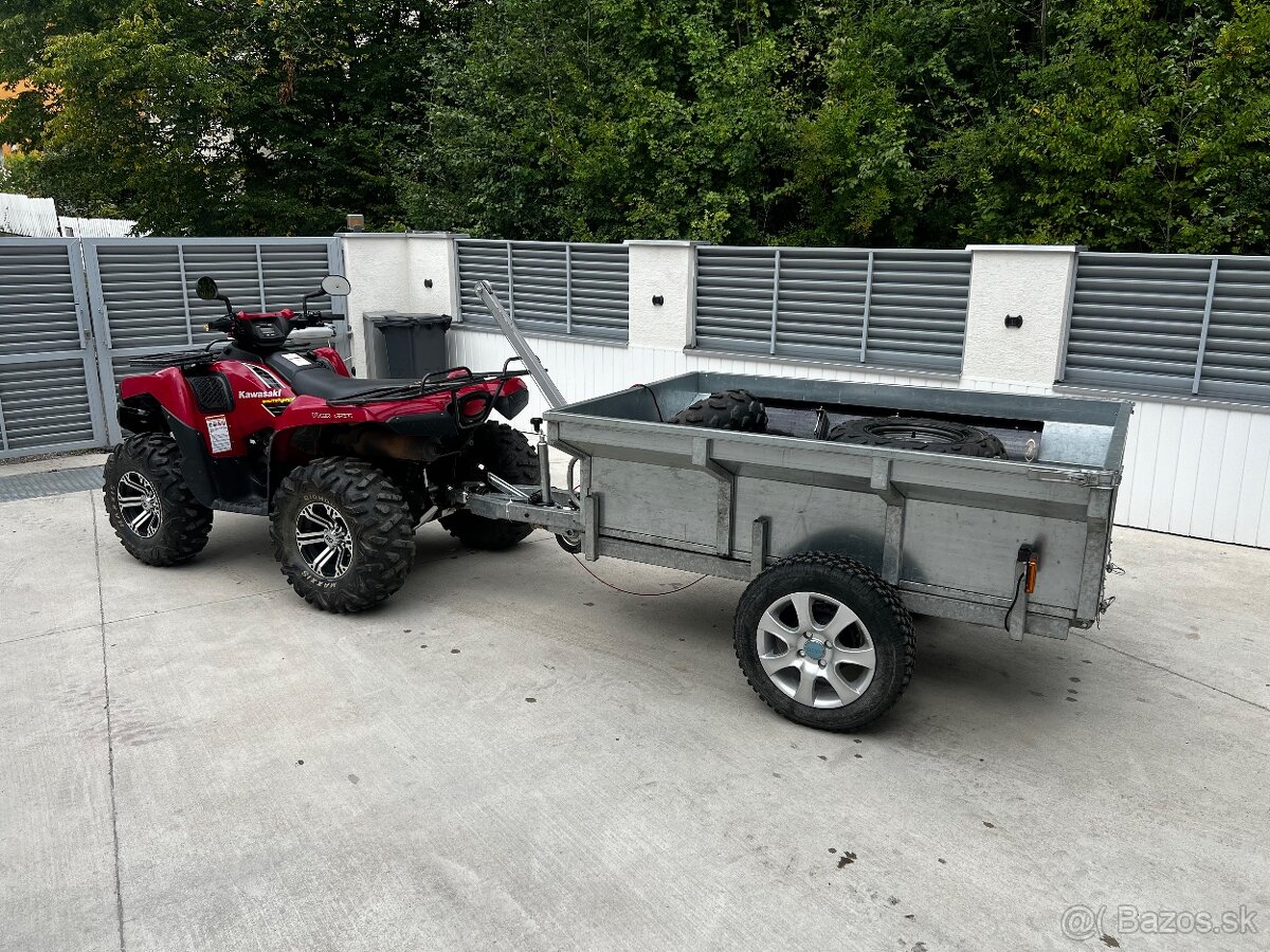 Kawasaki Brute Force 750+Výklopný Vozík+Radlica na sneh - 5