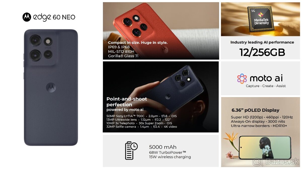 Motorola Edge 60 Neo 12GB/256GB NOVINKA 24 mesiacov ZÁRUKA - 5