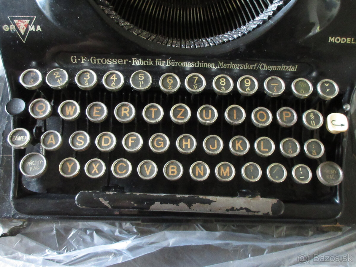 Kufríkový písací stroj GROMA, Modell N, 1.pol.20.stor - 5