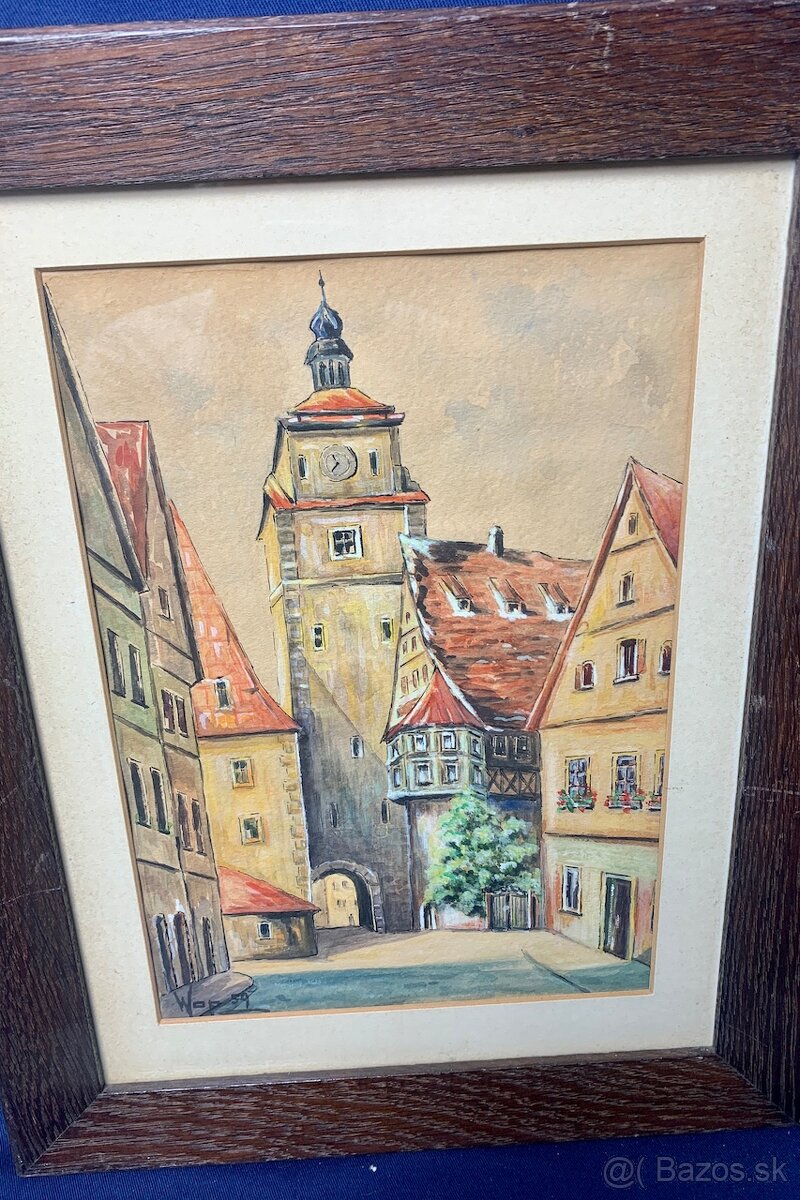 Starý obraz 42/34 cm - 5