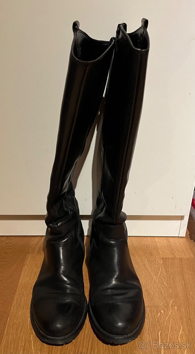 Čierne kožené čižmy Gabor - 5