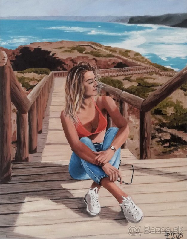 Ručne maľovaný obraz - olejomaľba - portrét - 5