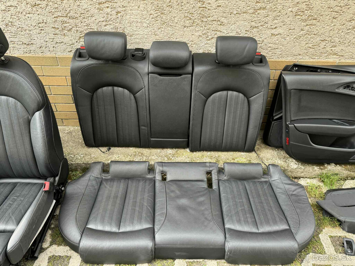 Sedadlá + tapacíre (čierna koža) Audi A6 C7 - 5