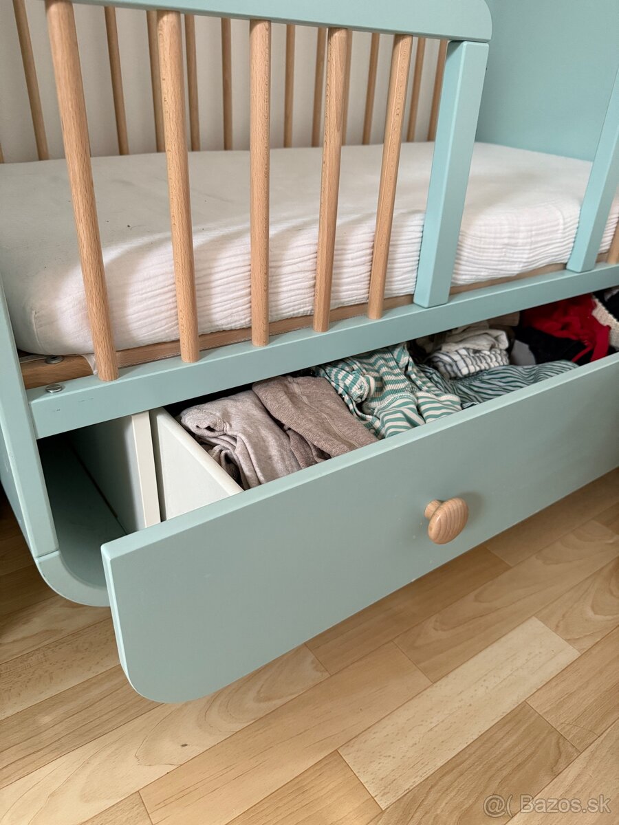 IKEA MYLLRA postieľka so zásuvkou – mentolová - 5