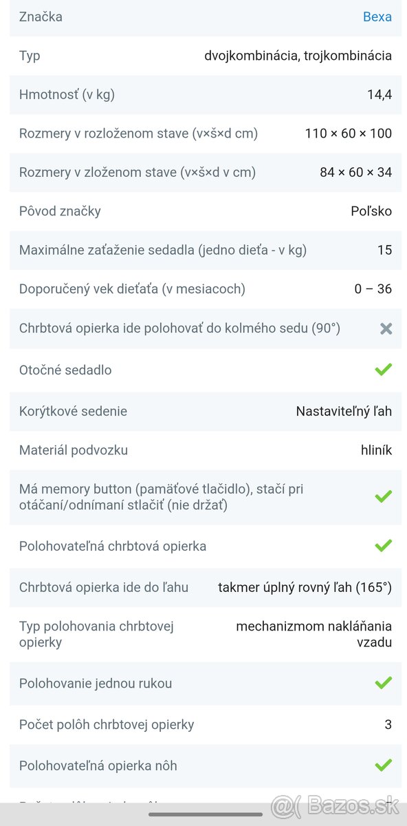 Predám kočík 3-kombinaciu Bexa Ultra 2019 - 5