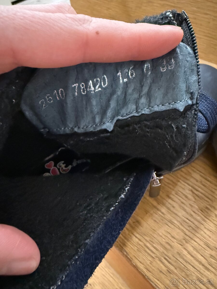 Celokožené zimné topánky s prírodnou ovčou kožušinou, vel.33 - 5