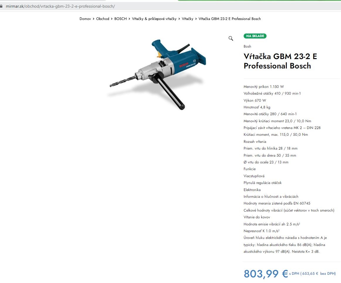 magnetická vŕtačka BOSCH - 5