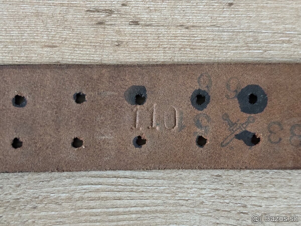 Vojenský opasok/remeň ČSĽA 110cm koža, STARÝ TYP 50. roky - 5