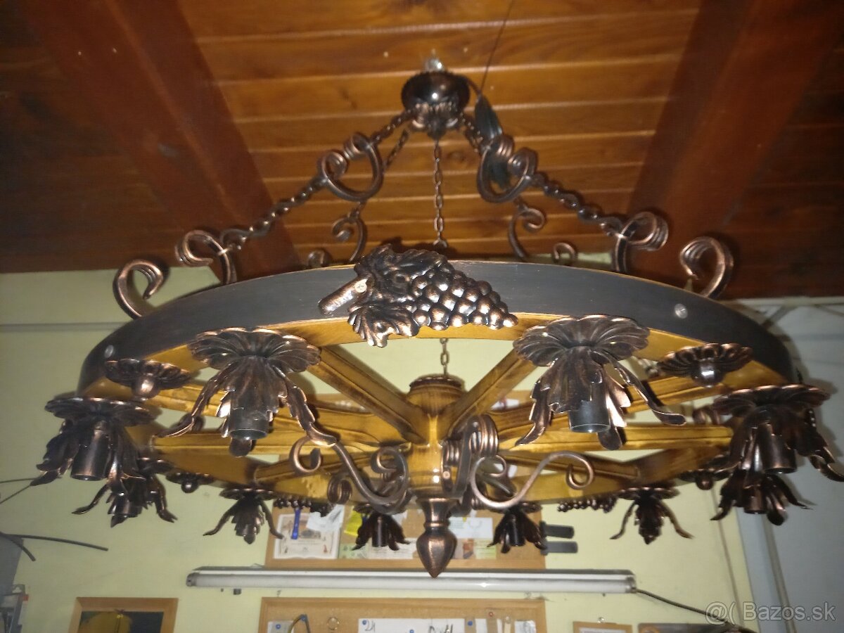 Luster z dreveného kolesa Ø 80 cm - 5