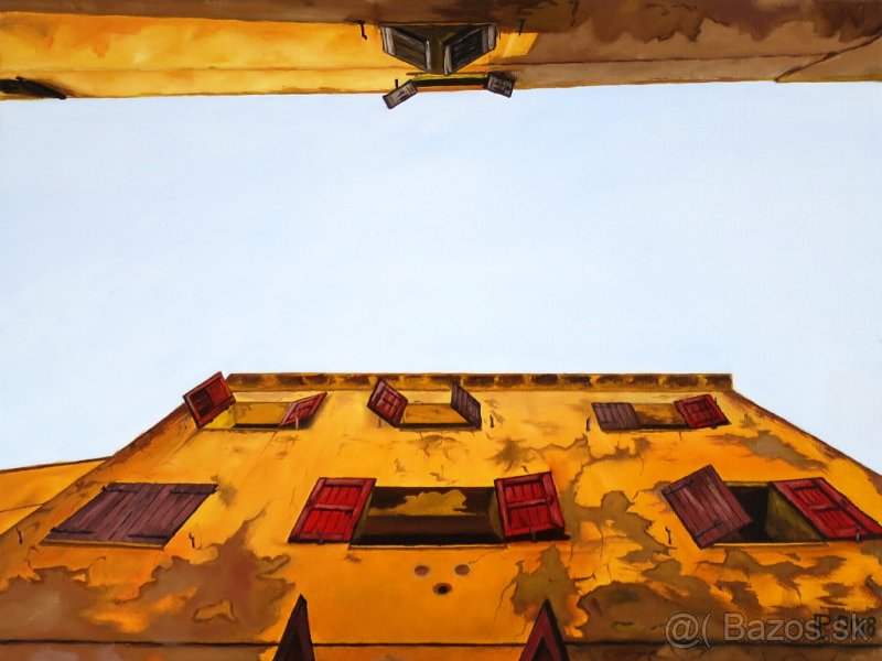 Ručne maľovaný obraz - Olejomaľba - Mestá a budovy - 5