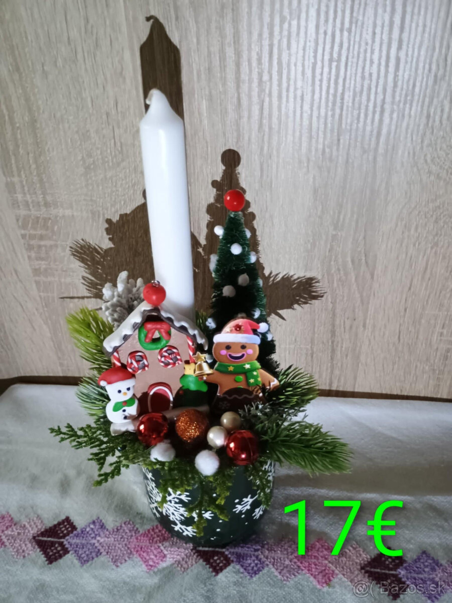 Dekorácia na stôl s 1 sviečkou. Vianoce - 5