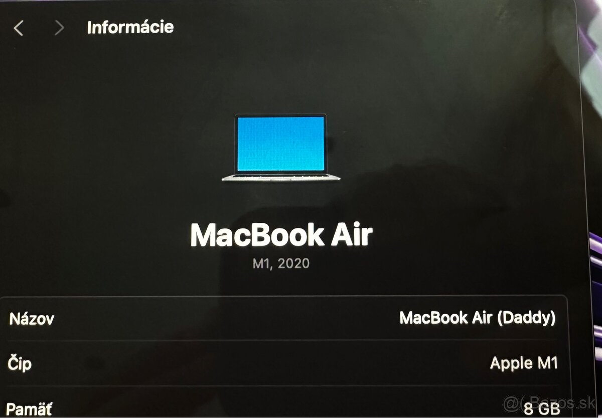 MacBook Air 13” M1 (2020) /8 GB RAM/256 GB/výborný stav - 5