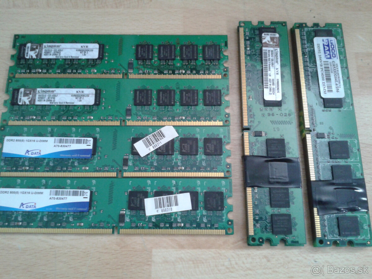 ddr1-256-512mb 1gb a ddr2 1gb za 5e kus - 5