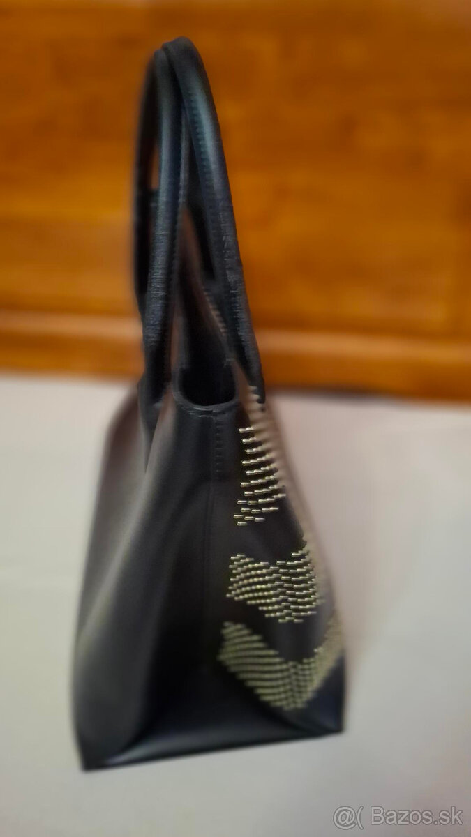 čierna kožená kabelka cavalli class - nová - 5