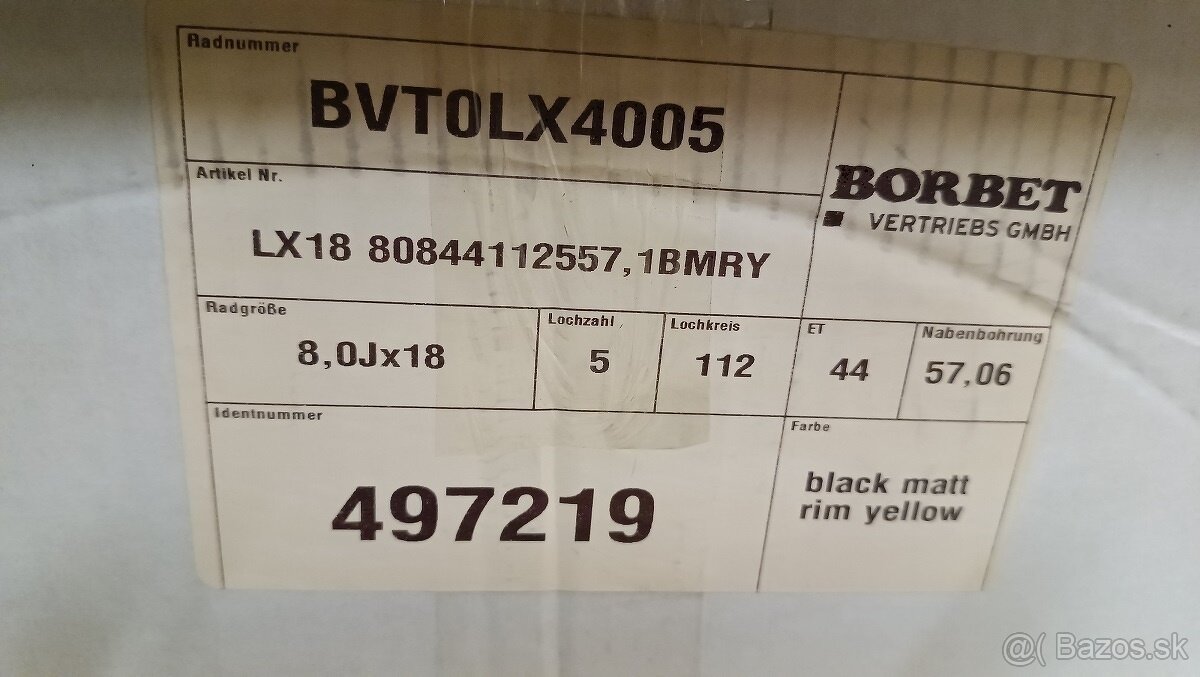 R18 5x112 mm borbet - 5