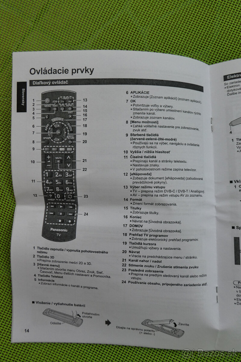 diaľkové ovládanie Panasonic - 5