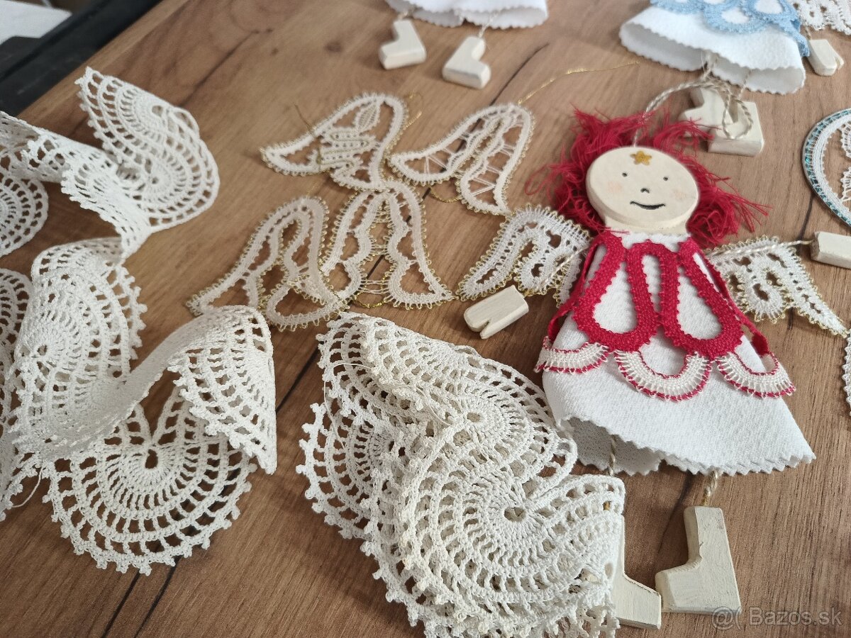 Paličkovaná čipka ozdoby, anjeli, vločky atď. - 5