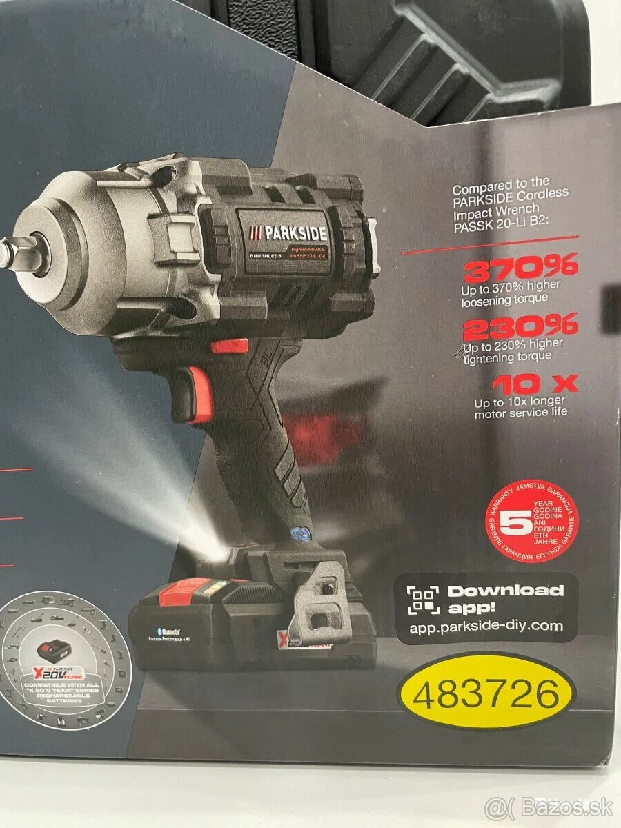 Úplne nový Parkside Performance rázový uťahovák C4 1898 Nm - 5