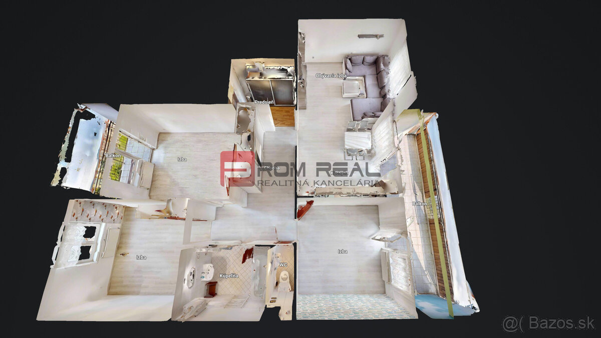 PREDAJ 4 izbový byt 2 balkóny - 5