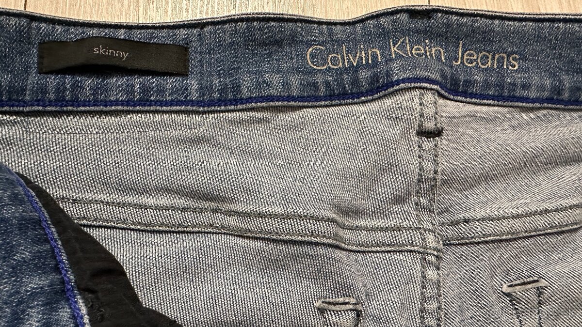 Pánske,kvalitné džínsy - skinny Calvin KLEIN - 34/32 - 5