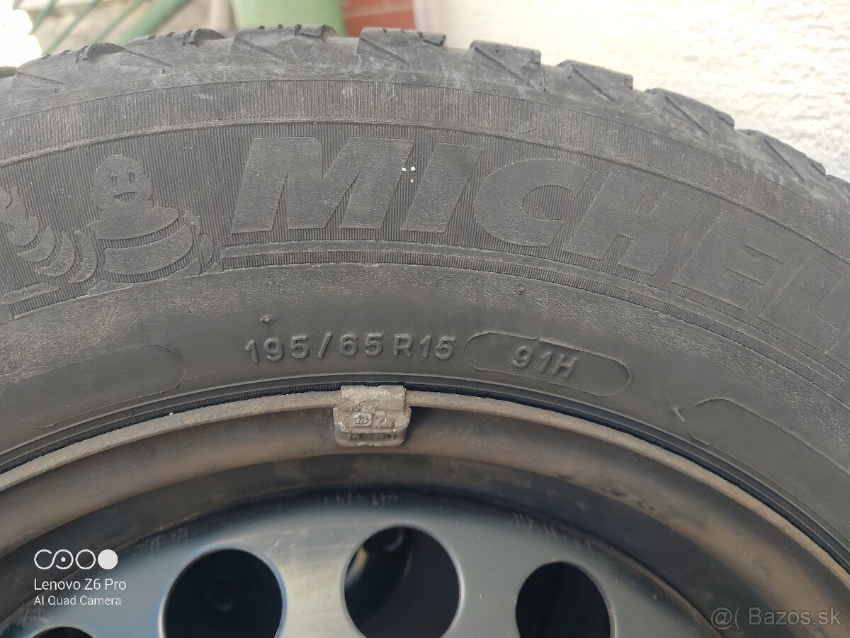 Predám disky 6Jx15 H2 ET47 + zimné pneu Michelin Alpin 195/6 - 5
