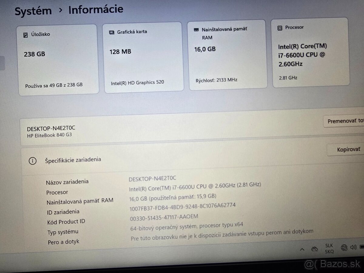 HP Elitebook 840 G3 v top stave s procesorom i7 16gb ram a 2 - 5